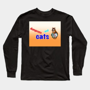 Ginger cat cool dungeon meowster in sunglasses Long Sleeve T-Shirt